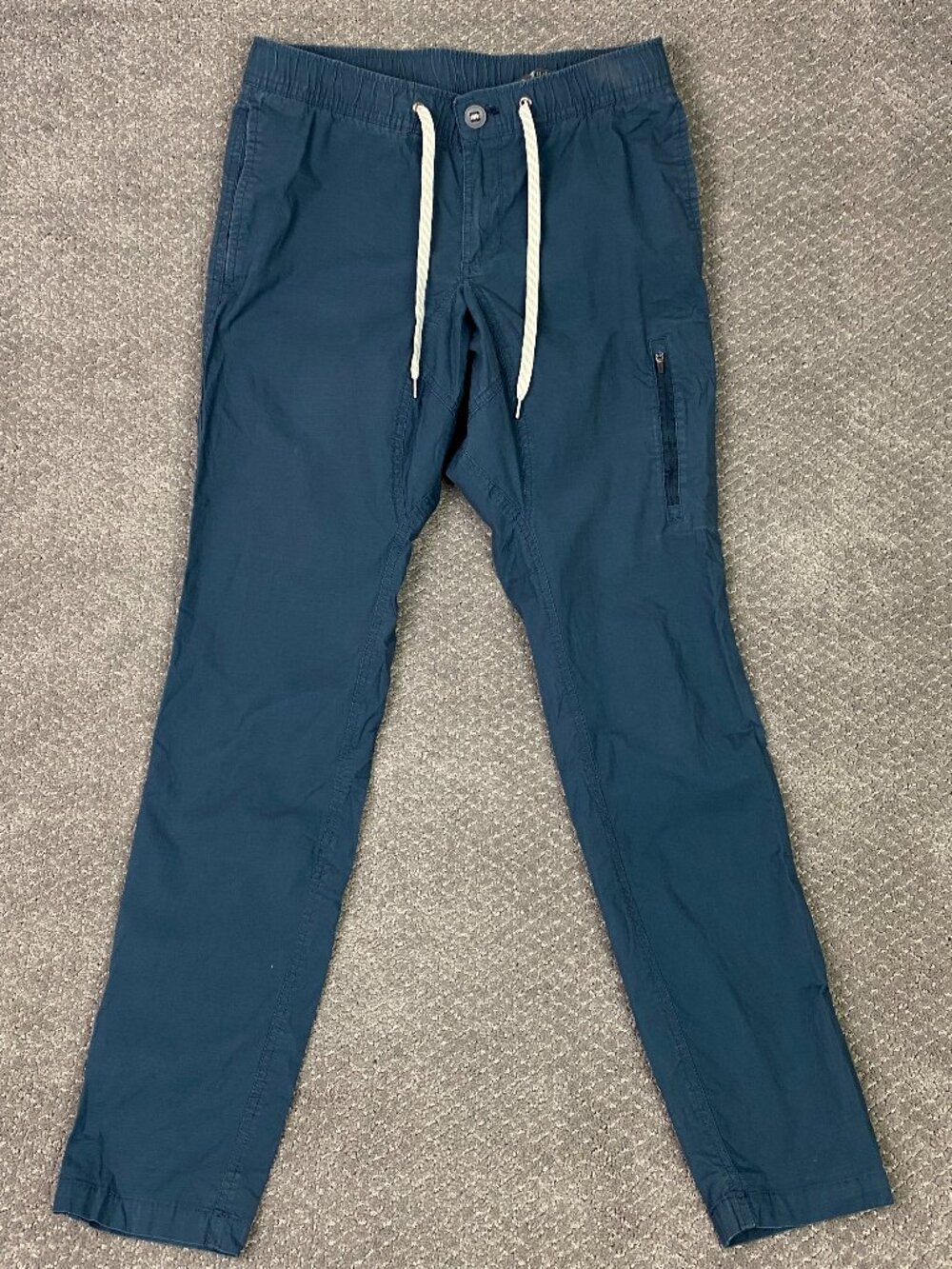 Vuori Ripstop Climber Pants Mens Small Blue Drawstring Thigh Pocket V412